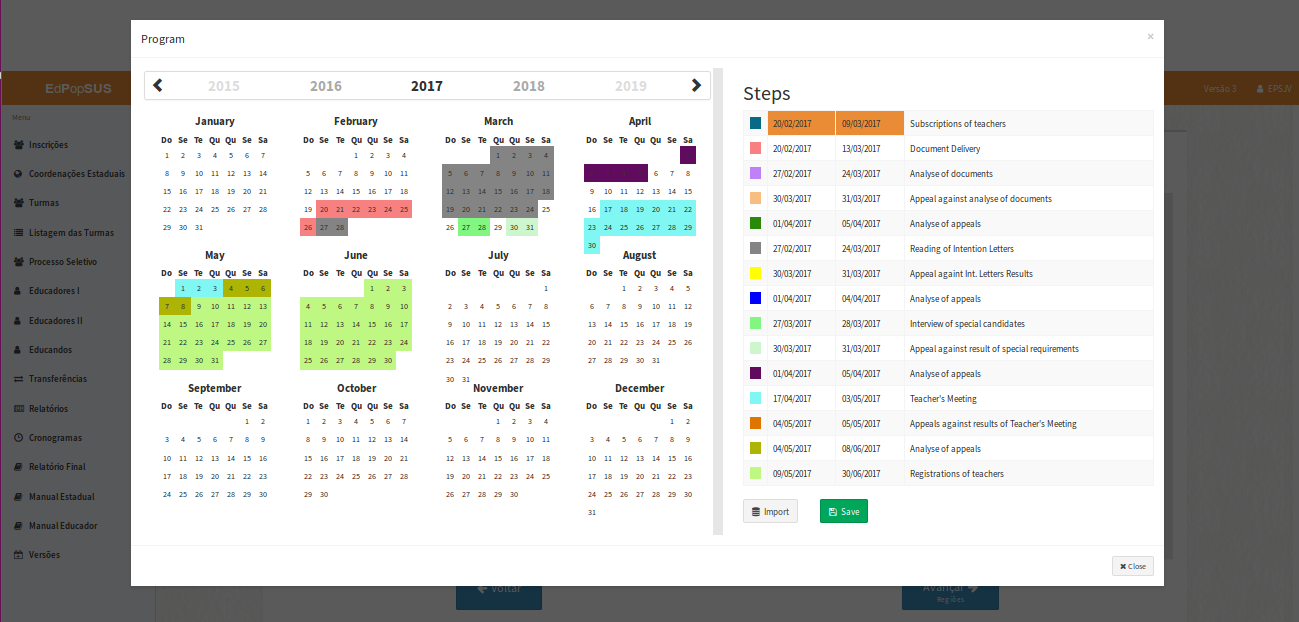 Annual campaign calendar