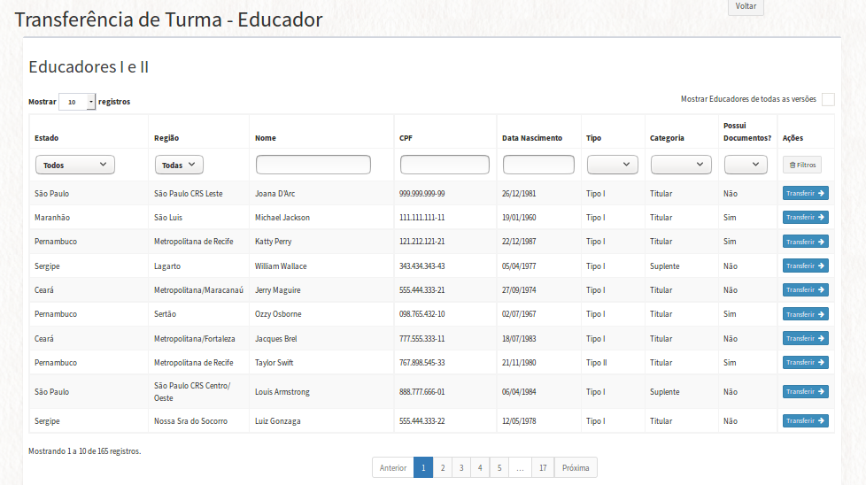 Filtered list to action