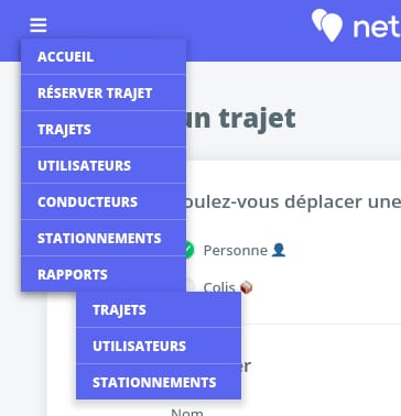 Collapsed navigation menu