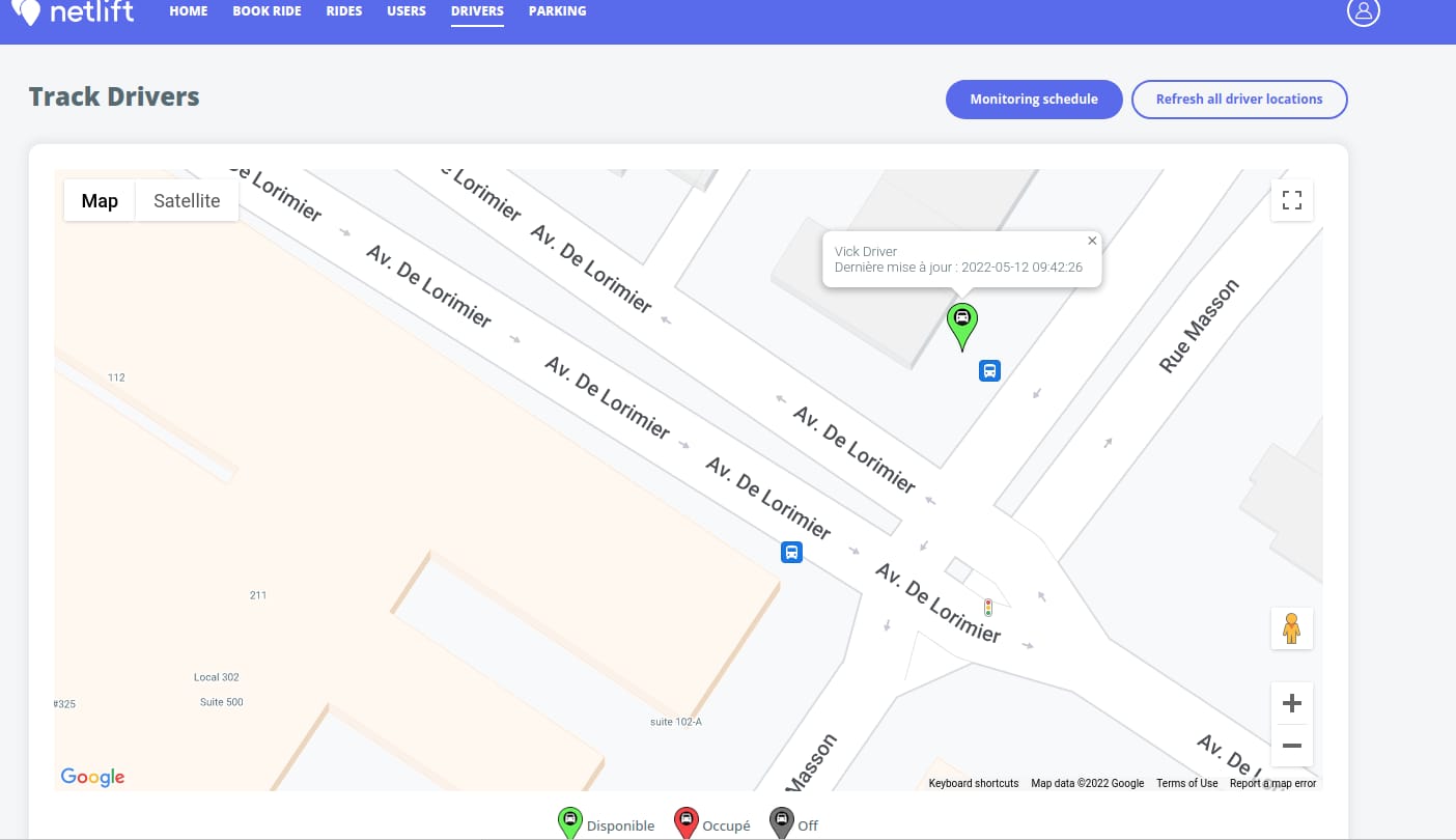 Maps integration with marked pin