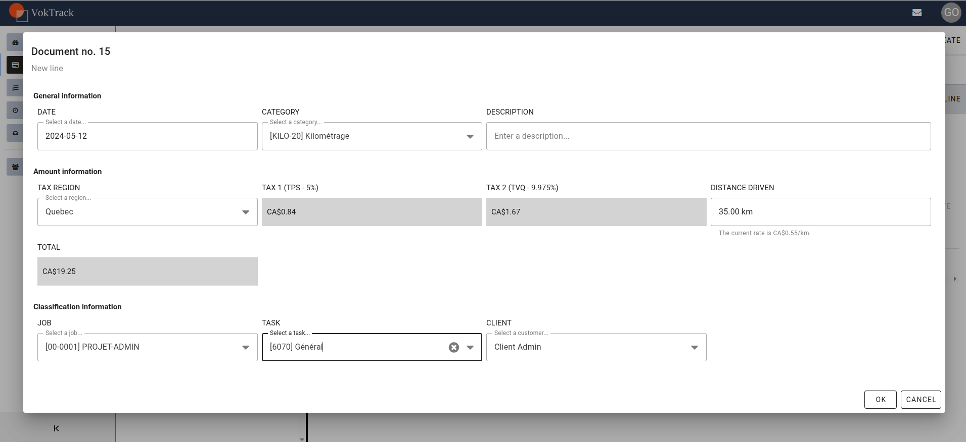 Expense form